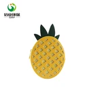 promotional pineapple oval pvc purse leather coin pouch with keychain