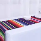 Mexican Stripe Table Cloth Outdoor Wedding Party Cotton Burlap Table Runners