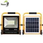 Portable aluminum waterproof ip65 50 100 w all in one integrated led solar flood light