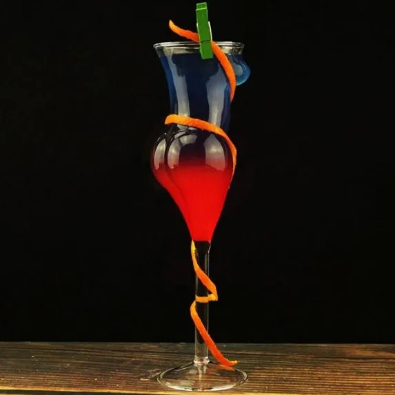 6oz Unique Sexy Naked Beauty Stemmed Glass Cocktail Glass Nightclub KTV Bar use drinking glasses for wine juice