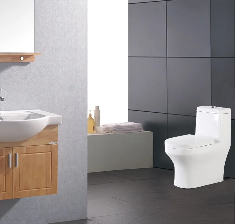 Modern European Chinese Hotel Sanitary Ware One-Piece Project Ceramic Toilet Washdown Bathroom WC Home Washroom Use Fittings details