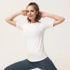 Wholesale custom fashion casual tshirt printed logo loose summer women t shirt in bulk female cotton stretch t-shirt