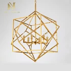 Square Pendant Pendant Lamp Antique Style Residential Decoration Lighting Metal Square Frame Led Pendant Lamp