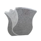 Beautiful Flower Engraving G623 Granite Headstone For Graves