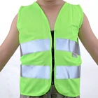 Kids High Visibility Reflective Safety Vest Printing Costume for Running Cycling Yellow Green Pink