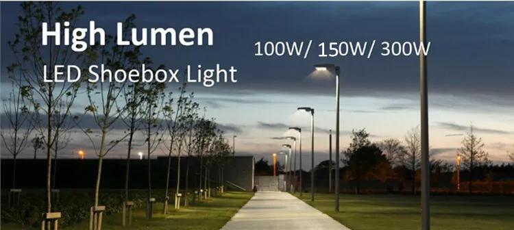 North American standard 130lm/w DLC IP65 street pole light 300w LED Parking Lot Light