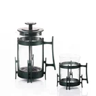350ml Old Fashion Glass French Press Coffee Maker with Glass Cup set