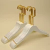 Promotional products custom brand logo suit hangers wooden with non slip rubber strip
