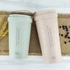 Eco-friendly Degradable Wheat Straw Rice Husk Plastic 400ml/500ml Reusable Double Wall Mug Coffee Cup 2235J 2236J