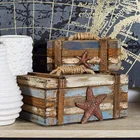 Starfish decoration vintage pine wedding keepsake box retro-designed wood crate