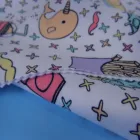 Organic certified 100% organic cotton knitted fabric customized print