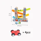 Car Toy Toy Educational Toy 4pcs Car Track Toy Mini Wooden Baby Car Toy Customized Funny Time Educational Toy