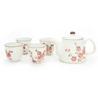 500ML Bulk Japanese Style Porcelain 5 Cups 1 Teapot Ceramic Tea Set