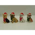 Figurines Decor Figurines Wholesale Price Custom Resin Christmas Decoration Craft Mini Dog Figurines Set