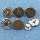 Custom Adjustable size removeable metal press stud nails trousers jeans buttons for jacket jeans button