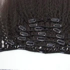 Kinky straight clip in hair extensions virgin 20 extension