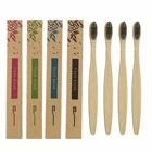 CE approved BPA Free Biodegradable Charcoal Bristles OEM Bamboo Toothbrush with Customized Logo