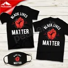 Shirts Black T-shirt Men HTV Vinyl Graphic Tee Black Lives Matter Cotton Round Neck Mens T Shirts