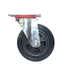4 Inch Plastic Core Industrial Rigid Caster With Black Rubber Wheel