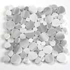Irregular Marble Mosaic Heart Shape Marmala White Marble Mosaic for Home Decoration Mosaic Stone