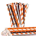 ISO22000 Factory FDA LFGB EC Certified 100 200 300-Pack Durable Halloween Paper Straws