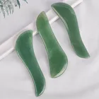 Hot Selling S shaped Hand Made Genuine Guasha Jade Green Aventurine Gua Sha Scraping Massage Tool