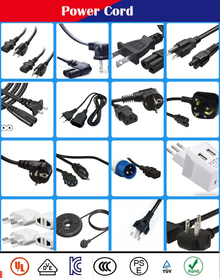 POWER CORDS 2 PIN PLUG POWER CORD With 2 WIRES EU VDE APPROVED FOR COMPUTER