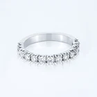 18K white gold half eternity Moissanite Ring with 2.5mm round shape moissanite stones