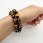 Hand Jewelry Natural Tiger Eye Stone Bead Bracelet 8mm Single Circle Hand String For Jewelry Making