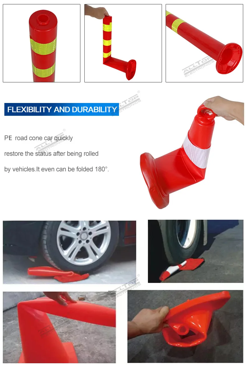 Wholesale Good Quality Red Flowing Base PE Plastic Traffic Cone for Safety