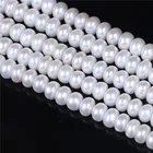 8-9mm 16 inches Loose Pearl Cultured Button Pearl white color pearls