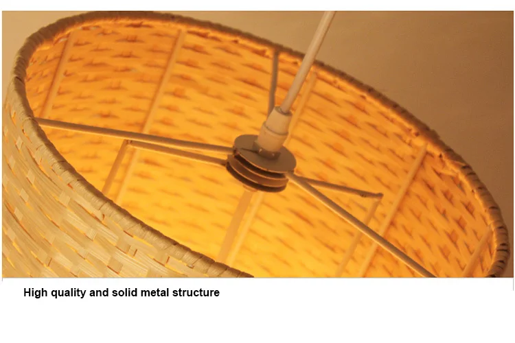 Vintage handmade rattan bamboo weaving natural wooden E27  home deco pendant light