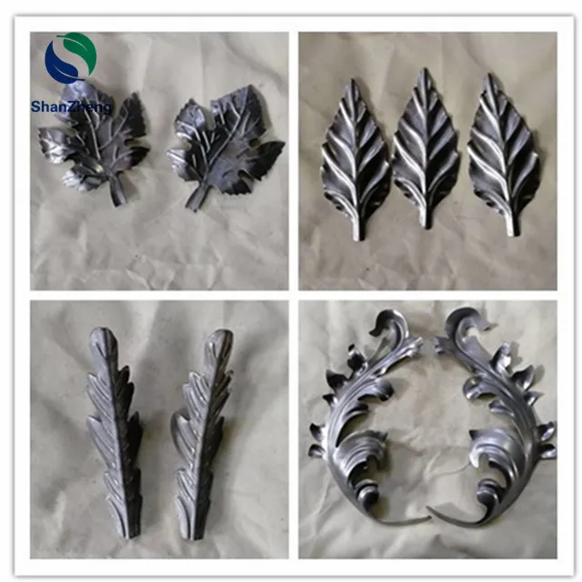 Stamped or cast Iron Leaves Stamped Flower Ornaments for Wrought iron Window Guard Gate Decorative Parts