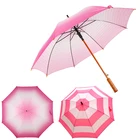 Wooden Walking Stick Umbrella Wooden Straight Customize Print Walking Stick Rain Umbrella