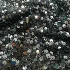 Single color 5mm sequin Sponge Lurex Knitted Black Sequin Embroidery Fabric