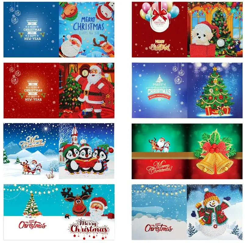 wholesale new design diy 3d diamond painting christmas greeting