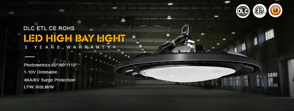 Warehouse Led Garage Light, DLC ETL Industrial Led Highbay Lights High Efficiency 160lm/w 200W Black IP65 ETL,DLC ETL CE ROHS 70