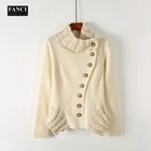 Solid Color Long Sleeves Fashion Boiled Wool Coat Women Knit Sweaters
