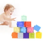 Kidewan Eco Friendly Soft Squeeze Stacking Building Blocks Sensory Educational Infant Toddler Baby Bath Toy for Kids