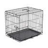 High Quality 36" Black Folding Luxury 2 Door Metal Iron Pet Dog Crate Cage With Tray