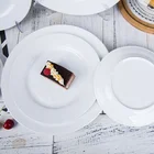 White round porcelain ceramic dinner plate for catering