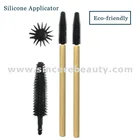 Logo Customization Pink Brush Bamboo Mascara Pink Eco-friendly Bamboo Stick Mascara Wand Eyelash Brush