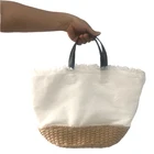 Standard Size Custom Print Foldable Cotton Clear Thick Personalized Plain Canvas Clutch Beach Tote Bag