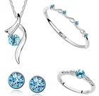Wholesale custom fashion crystal pendant necklace women stars wedding jewelry set