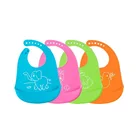 Amazon Hot Sale Fancy Animal Custom Printed Silicone Baby Bibs