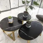 Color Table Customized Shape Round Quartz Coffee Tabletop Color Custom Marble Coffee Table TOP