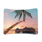 Custom printed stretch fabrics expo exhibition metal curved backdrop stand