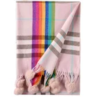 Fashion cotton polyester check printed tassel velvet bulb women scarf shawl