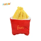 Dog Food Toy 2021 Unique Design American Style Hot Dog Chips Hamburger Milkshake Fast Food Plush Pet Squeaker Toy