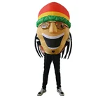 Inflatable Jamaican Singer Costume Cosplay Halloween Funny Fancy Blow Up Suit for Adult
